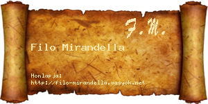 Filo Mirandella névjegykártya